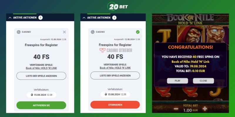 20bet casino 40 free spins