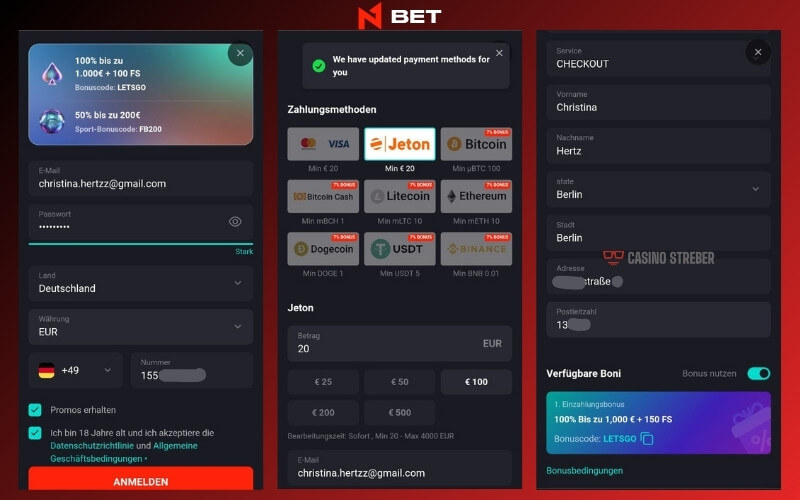 n1 bet casino anmeldung