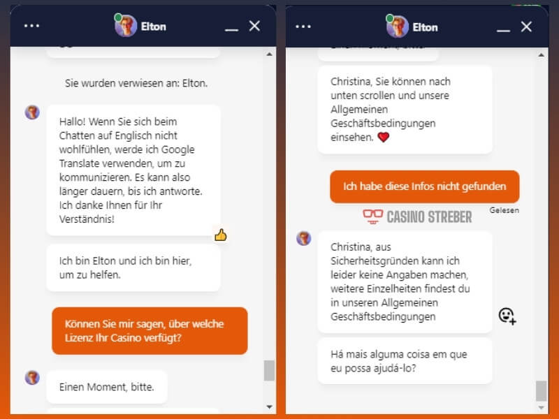 nine casino live chat bewertung